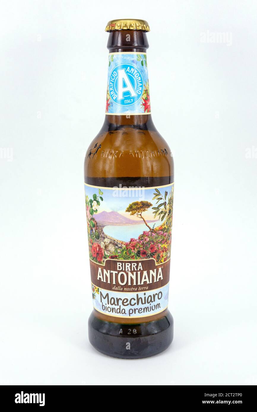 Bottle of Italian Birra Antoniana, Positano, Amalfi Coast,  Campania Region, Italy Stock Photo