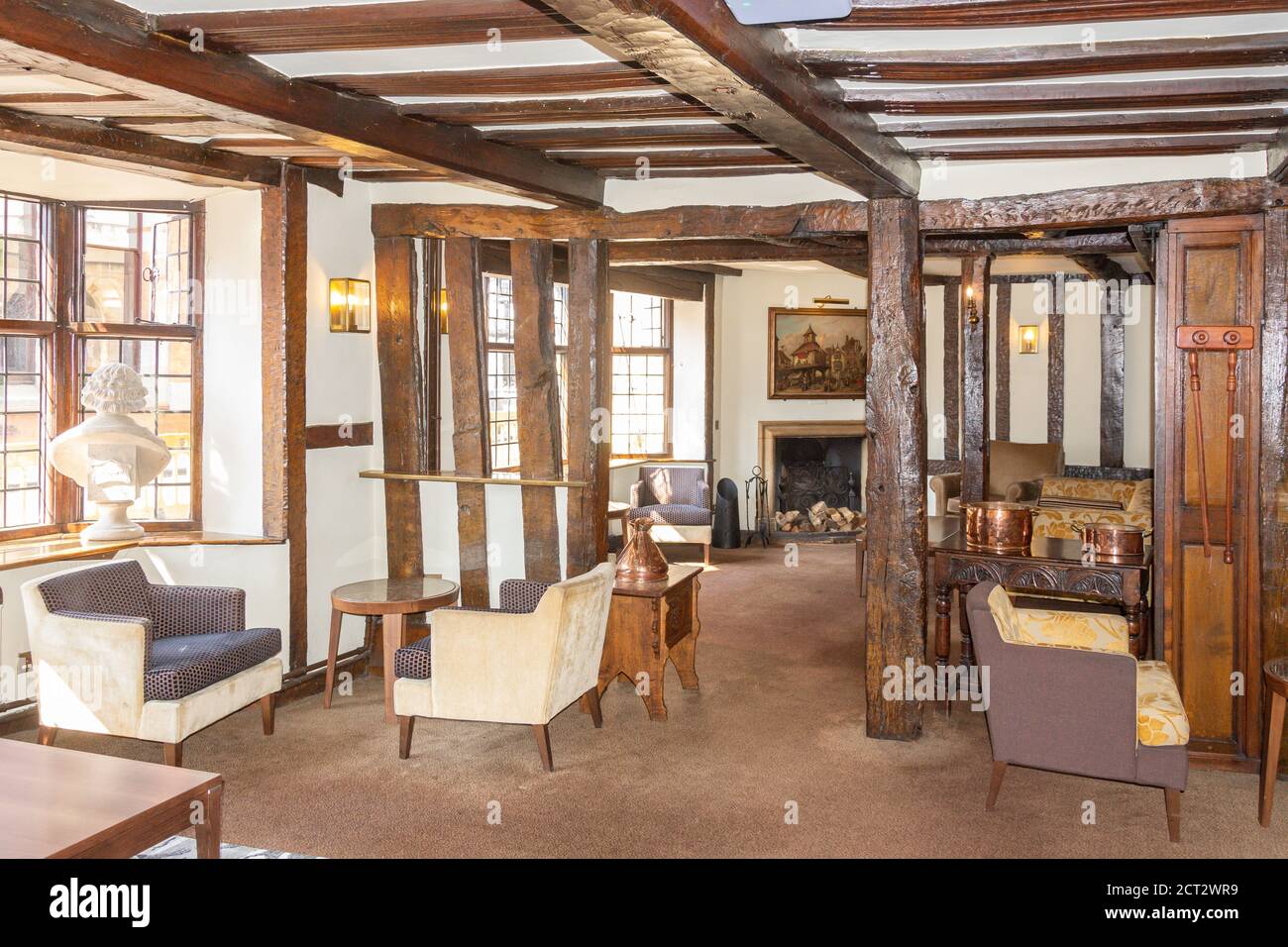 Interior lounge of Shakespeare Hotel, Chapel Street, Stratford-upon-Avon, Warwickshire, England, United Kingdom Stock Photo
