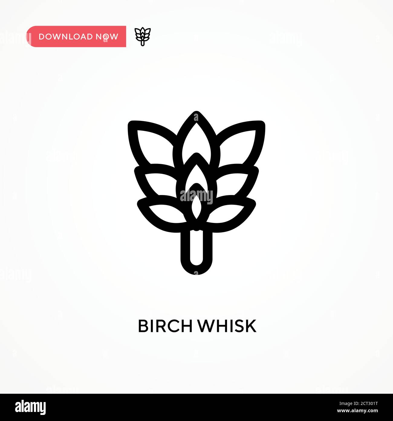 Birch whisk Simple vector icon. Modern, simple flat vector illustration for web site or mobile app Stock Vector