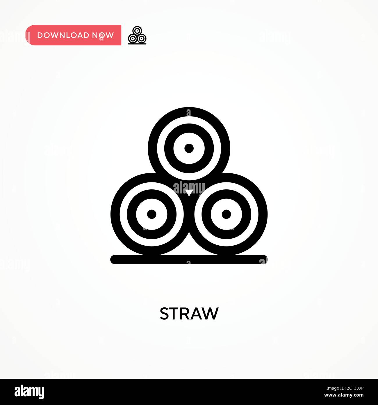 Straw Simple vector icon. Modern, simple flat vector illustration for web site or mobile app Stock Vector