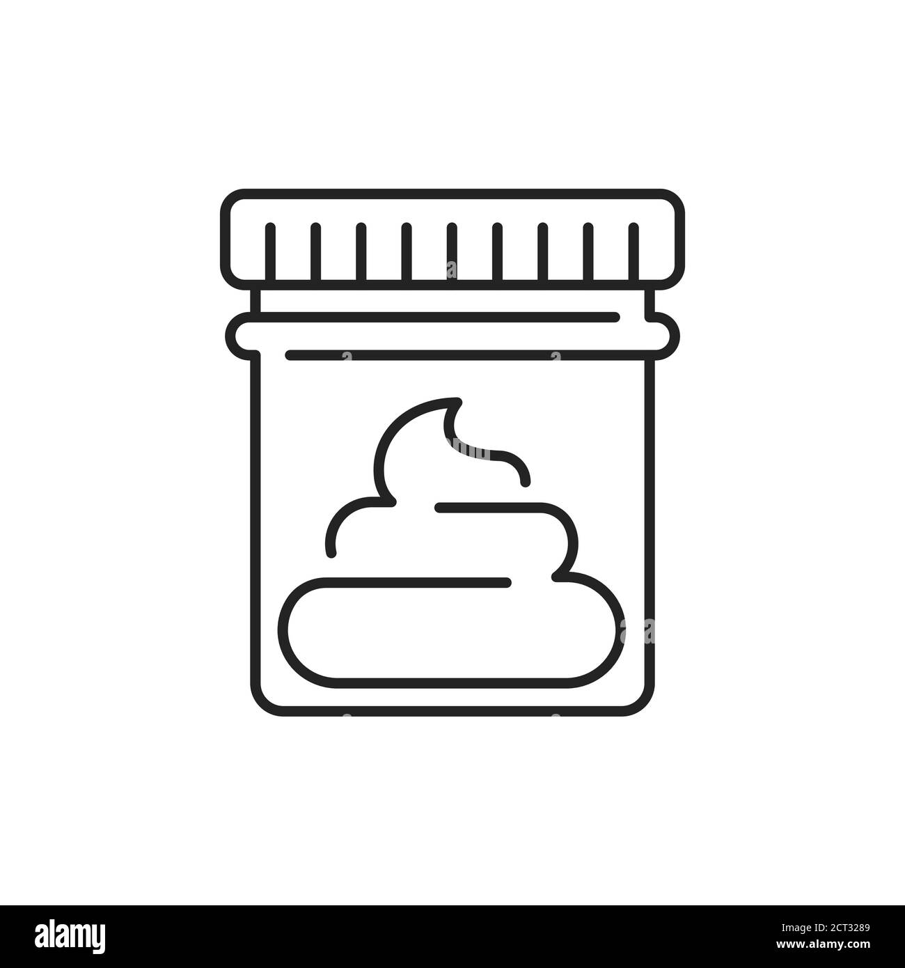 Fecal analysis black line icon. Medical and scientific concept ...