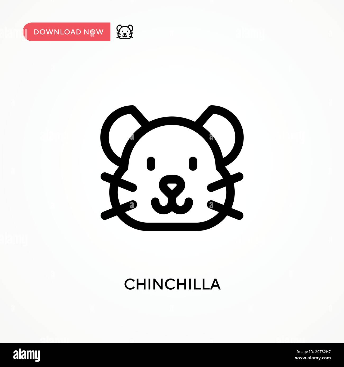 Chinchilla Simple vector icon. Modern, simple flat vector illustration for web site or mobile app Stock Vector