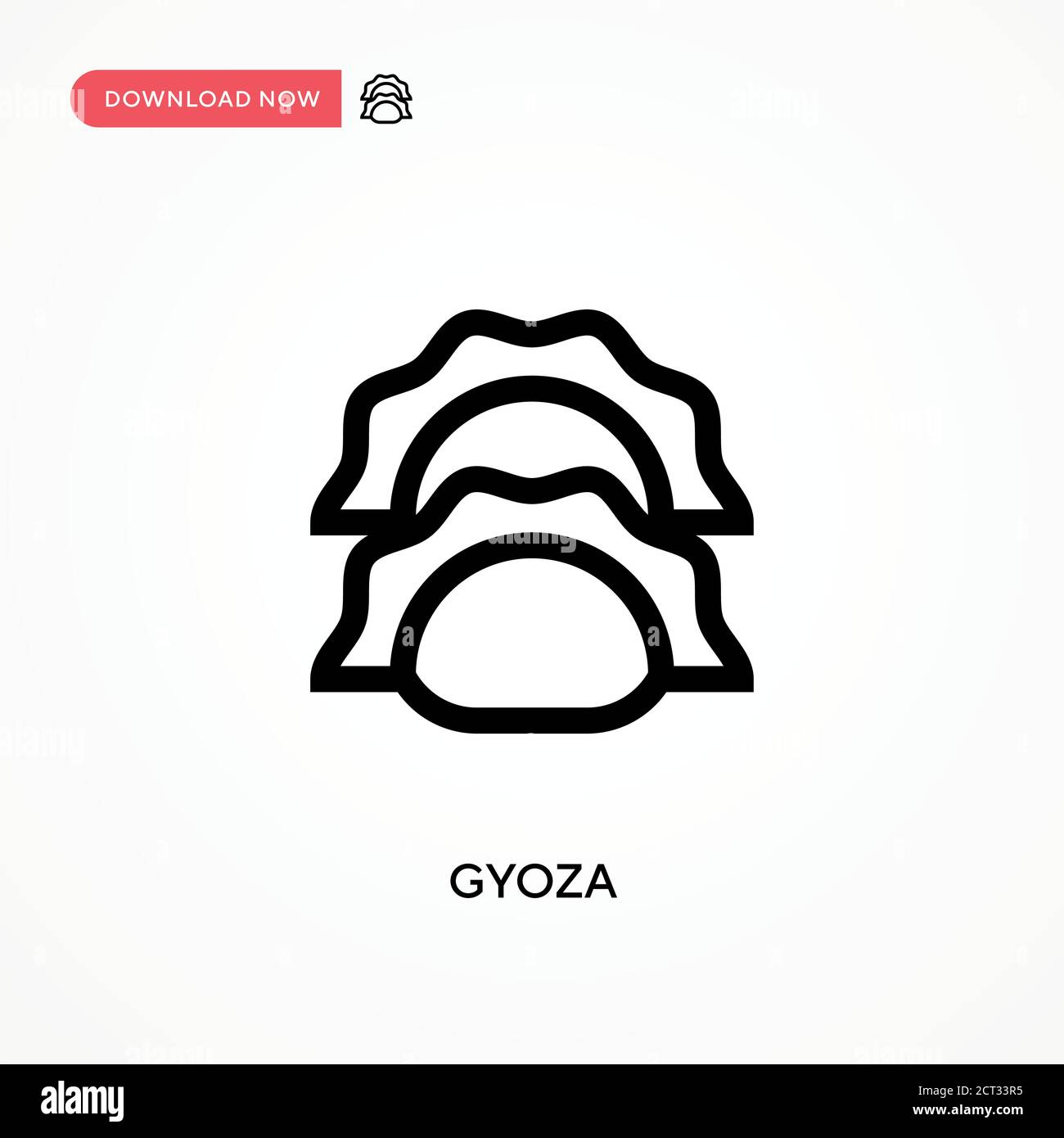 Gyoza Simple vector icon. Modern, simple flat vector illustration for web site or mobile app Stock Vector