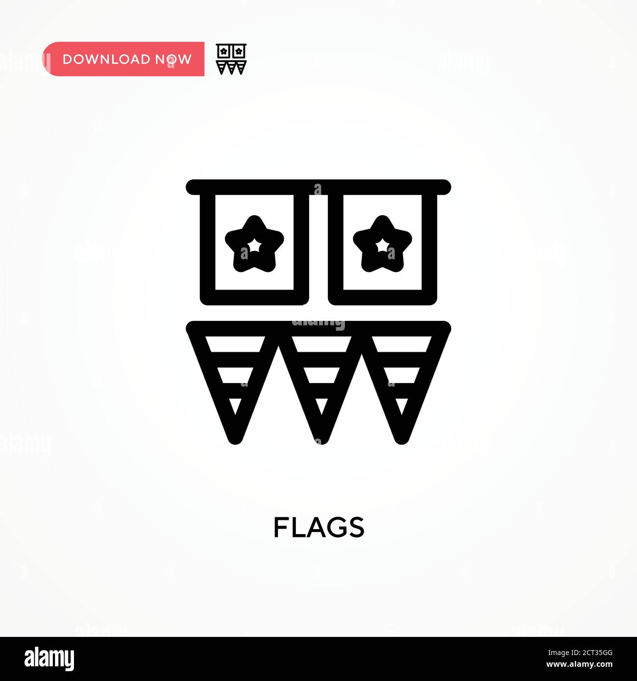 Flags Simple vector icon. Modern, simple flat vector illustration for ...