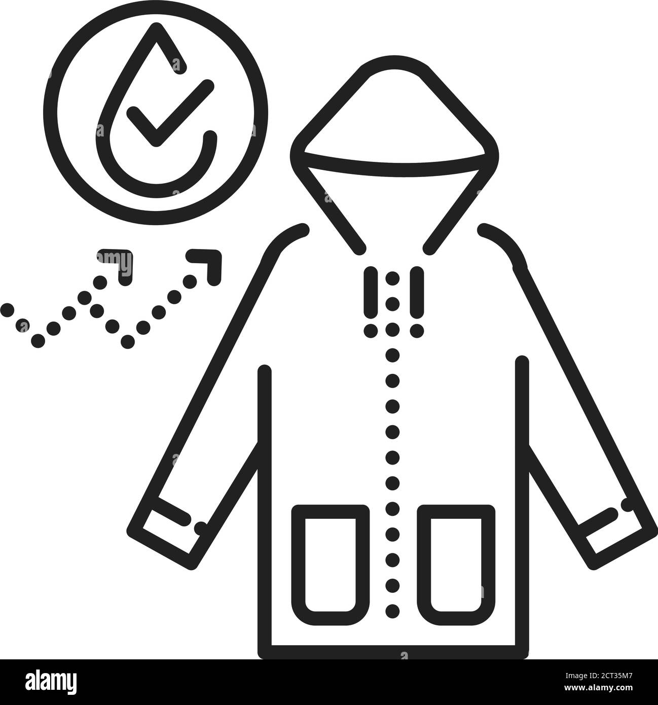 Waterproof cloth black line icon. Water repellent outerwear concept. Impermeable  textile, fabric sign. Pictogram for web page, mobile app, promo. UI Stock  Vector Image & Art - Alamy