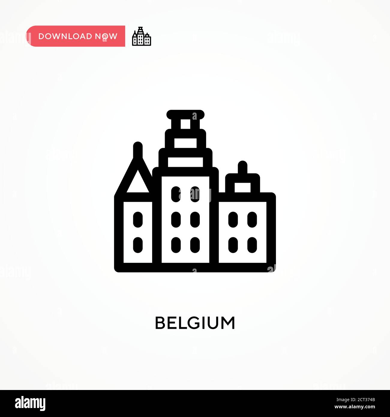 Belgium Simple vector icon. Modern, simple flat vector illustration for web site or mobile app Stock Vector