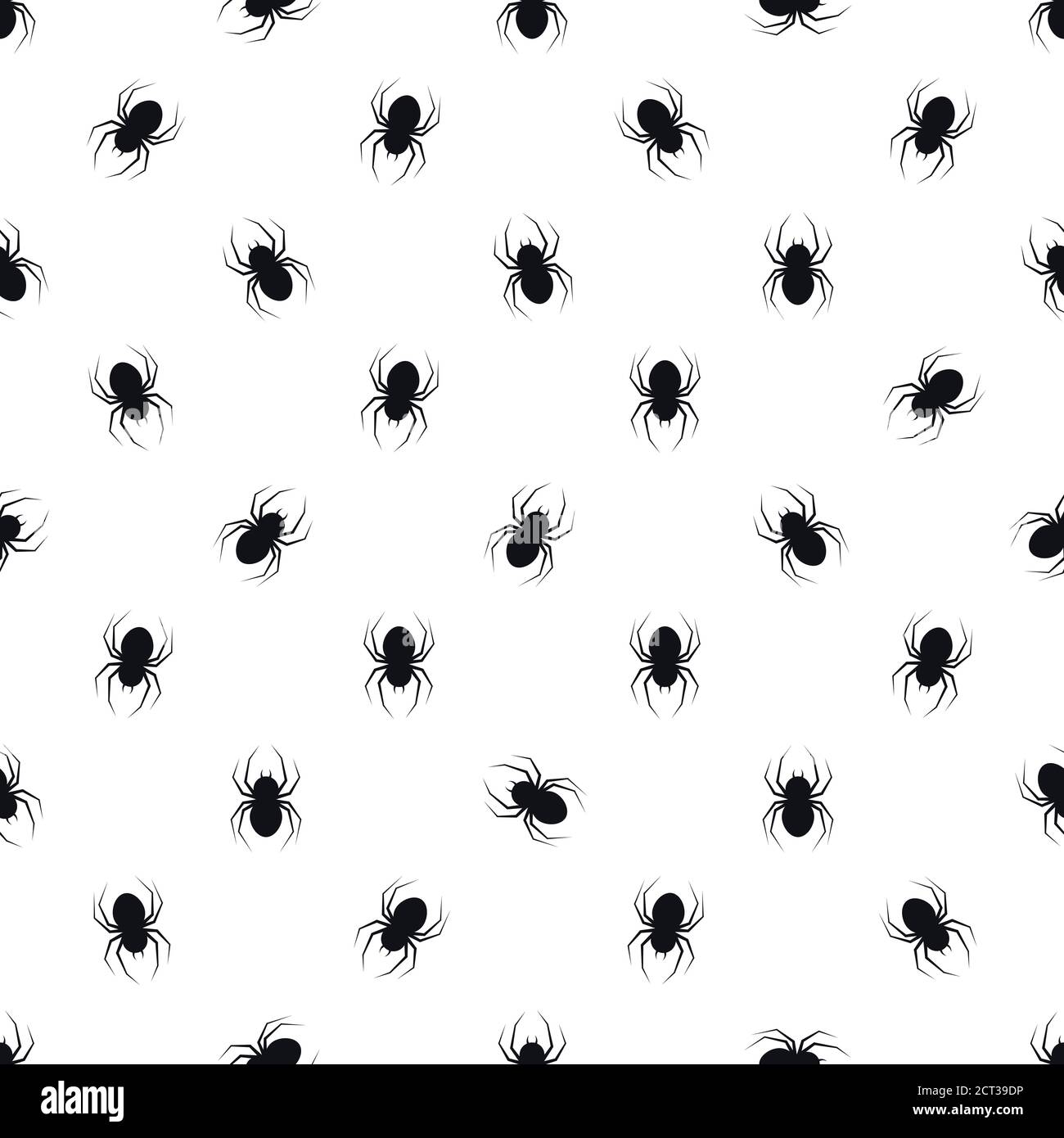 Black spider silhouette abstract halloween seamless pattern. Stock Vector