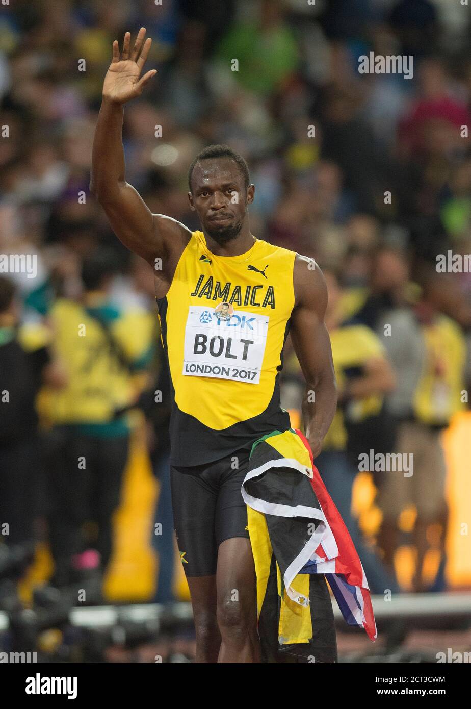 Usain Bolt Waves Farewell After His Last Ever Race Finishing 3rd In The Final Of The 100m 