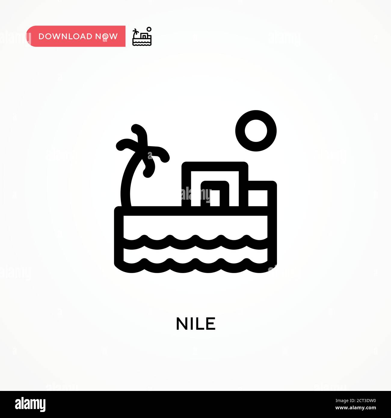 Nile Simple vector icon. Modern, simple flat vector illustration for web site or mobile app Stock Vector