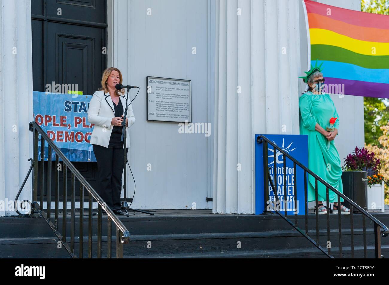 Tami Gouveia, member of the Massachusetts House of Representatives, speaking at the Rally for