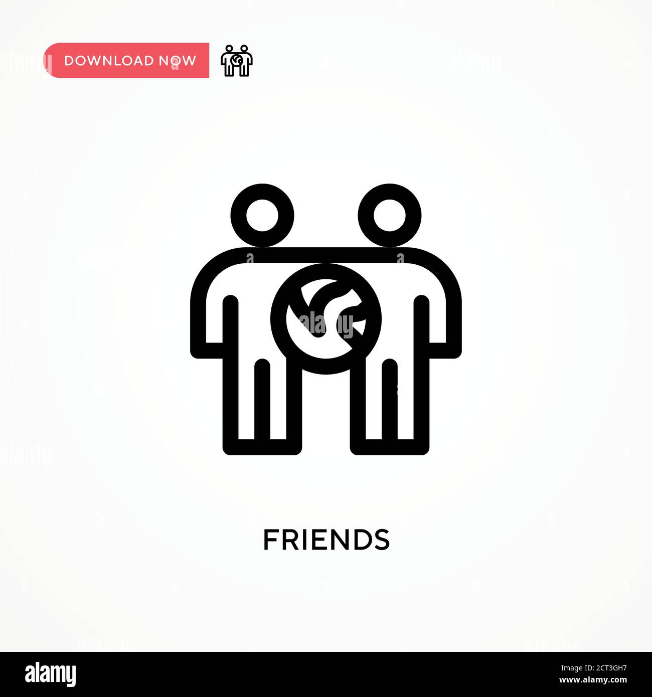 Friends Simple vector icon. Modern, simple flat vector illustration for ...