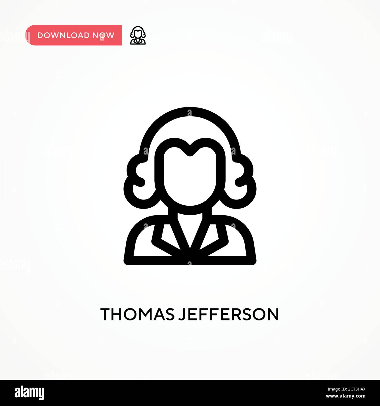 Thomas jefferson Simple vector icon. Modern, simple flat vector illustration for web site or mobile app Stock Vector