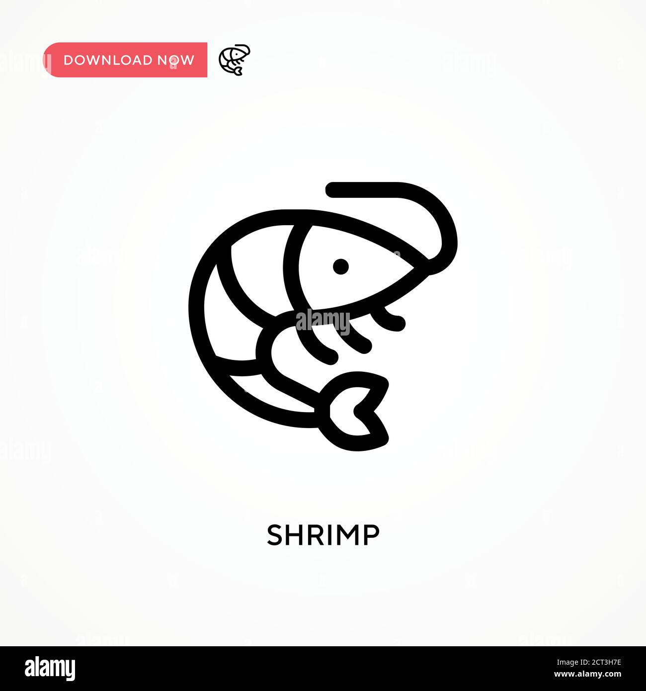 Shrimp Simple vector icon. Modern, simple flat vector illustration for web site or mobile app Stock Vector