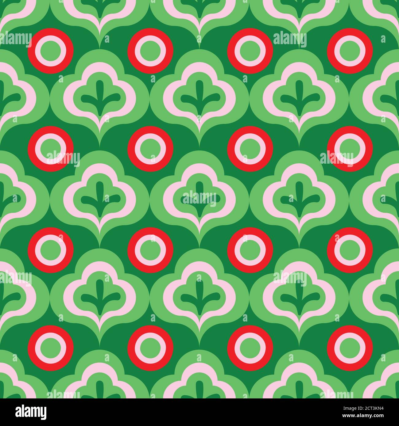 leaves and berries vibrant seamless vector pattern Stock Vector