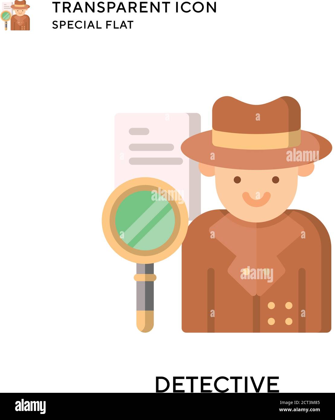 Detective vector icon. Flat style illustration. EPS 10 vector Stock ...