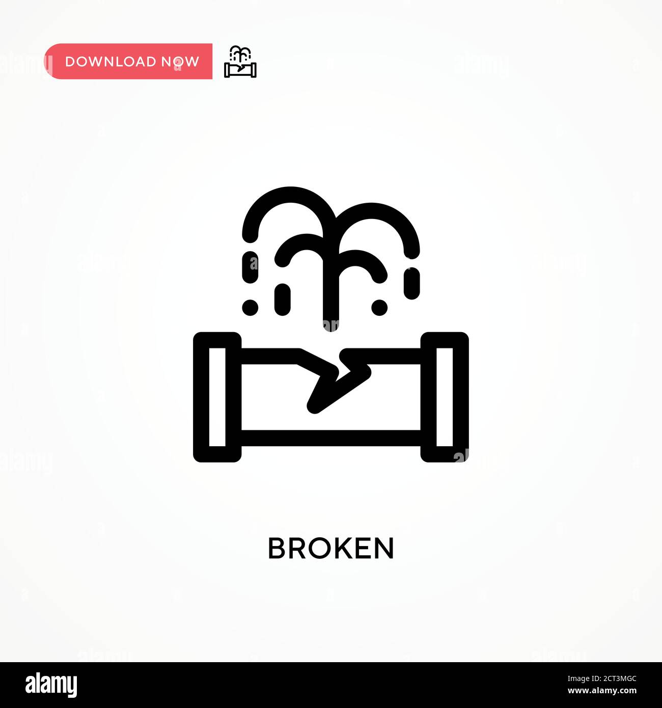 Broken Simple vector icon. Modern, simple flat vector illustration for web site or mobile app Stock Vector