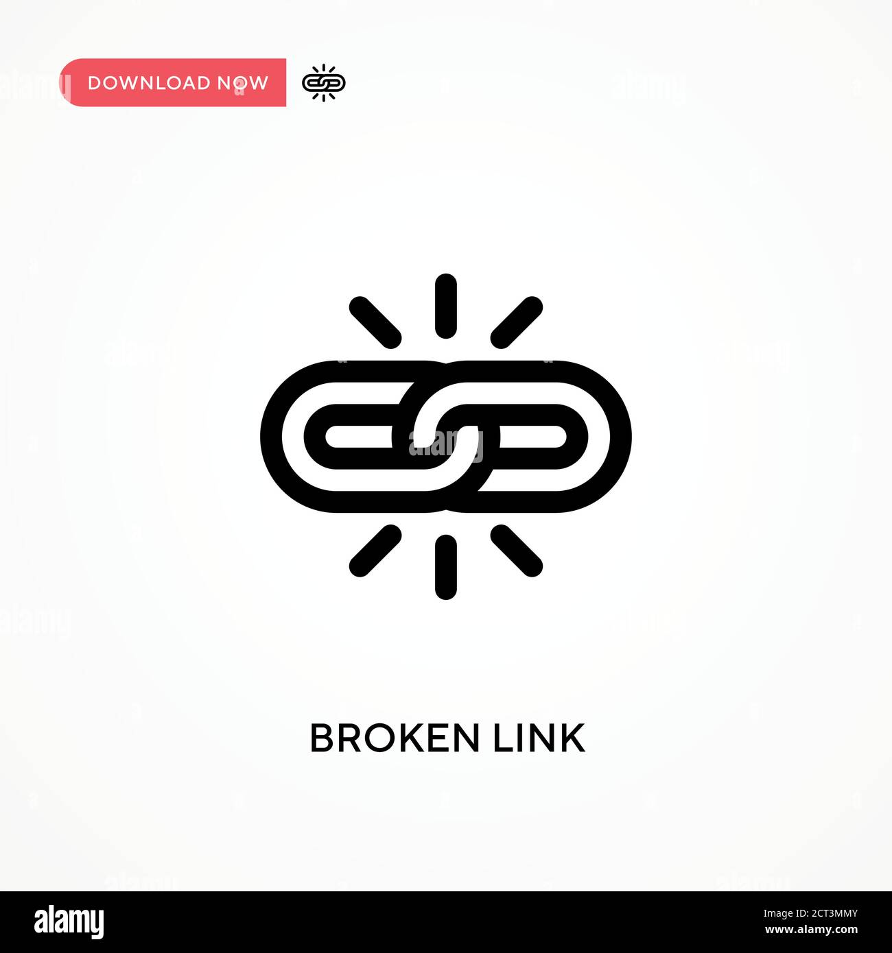 Broken link Simple vector icon. Modern, simple flat vector illustration ...