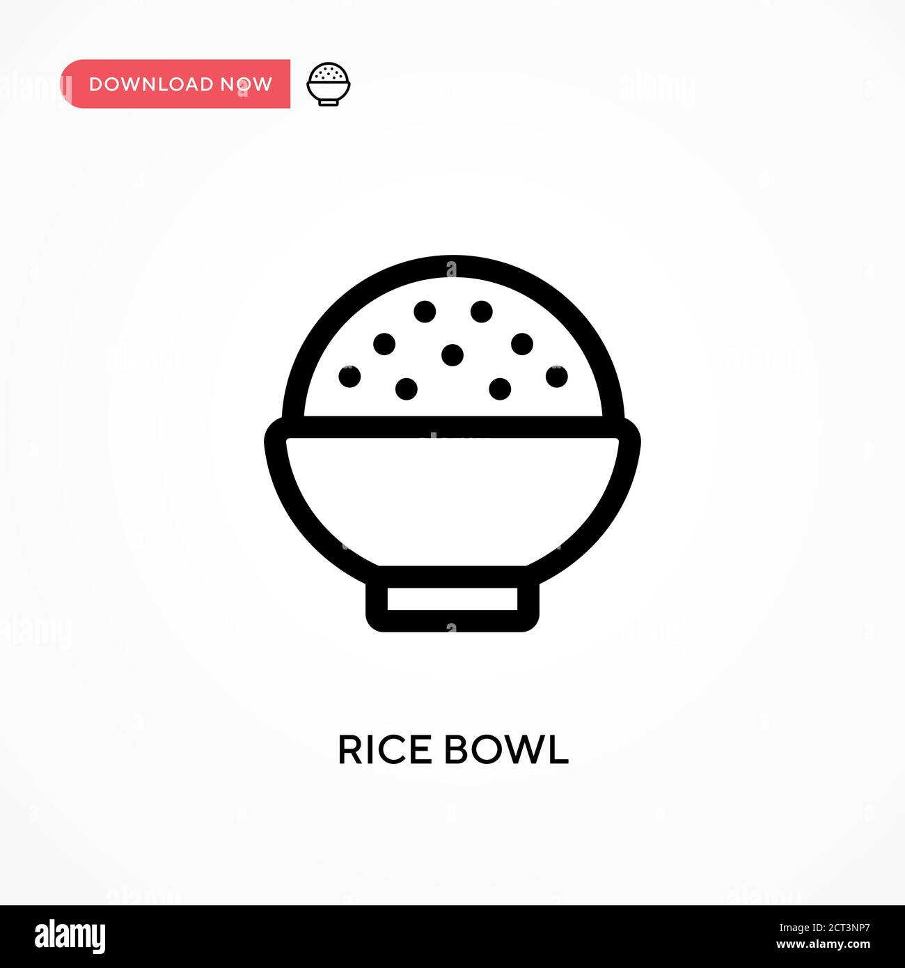 Rice bowl Simple vector icon. Modern, simple flat vector illustration for web site or mobile app Stock Vector