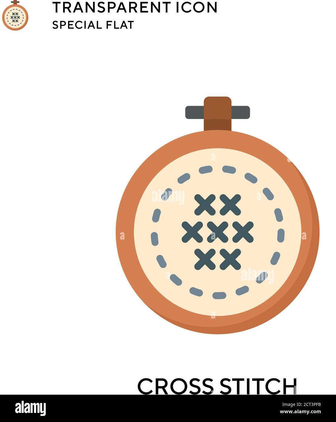 Cross stitch vector icon. Flat style illustration. EPS 10 vector Stock ...