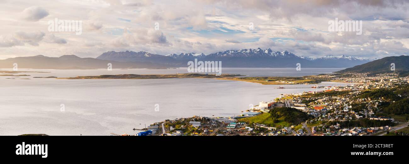 Sunrise at Ushuaia, the southern most city in the world, Tierra del Fuego, Patagonia, Argentina, South America Stock Photo