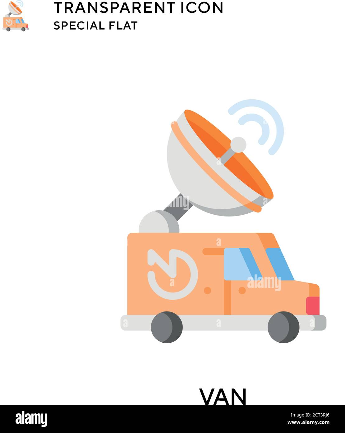 Van vector icon. Flat style illustration. EPS 10 vector. Stock Vector