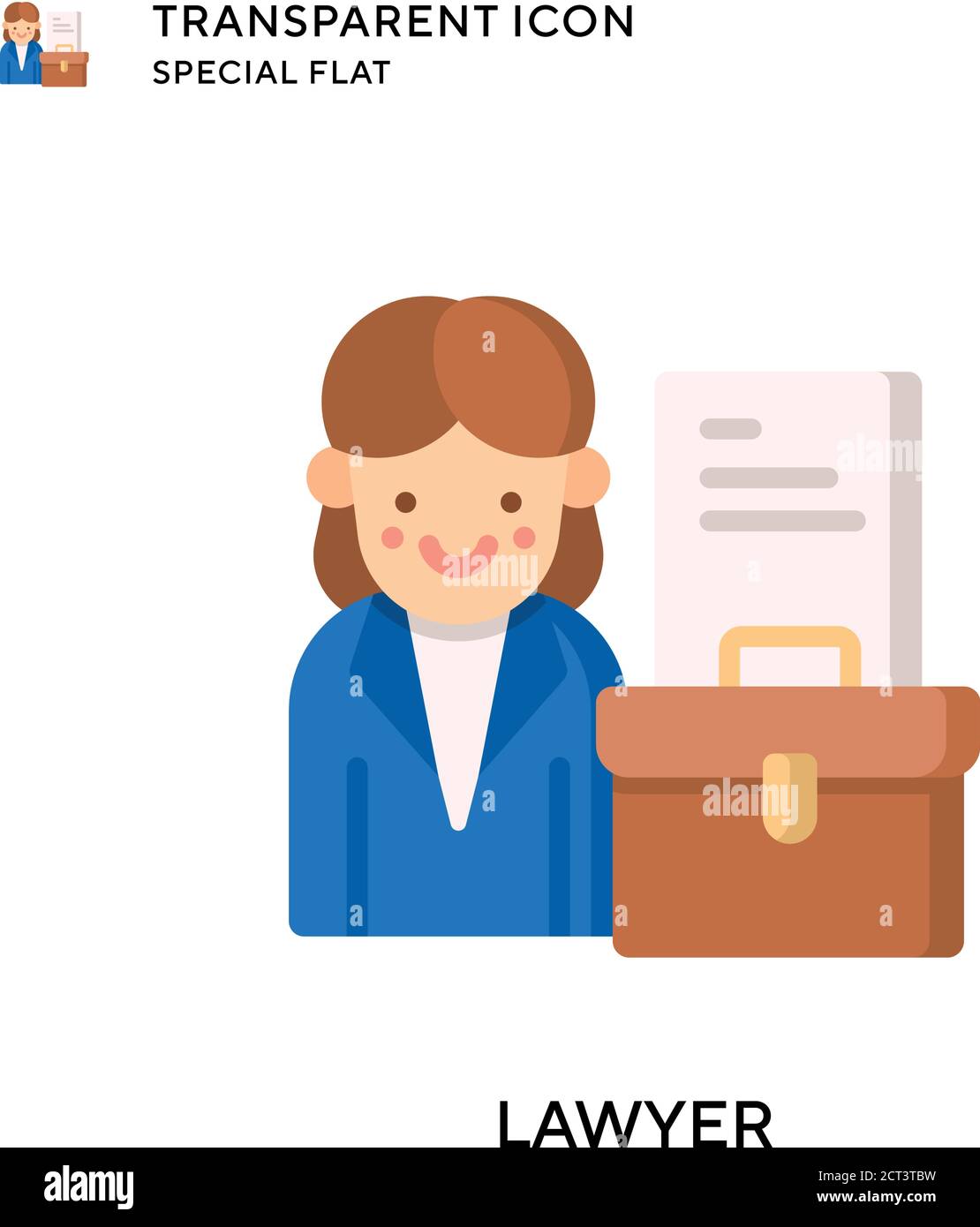 Lawyer vector icon. Flat style illustration. EPS 10 vector. Stock Vector
