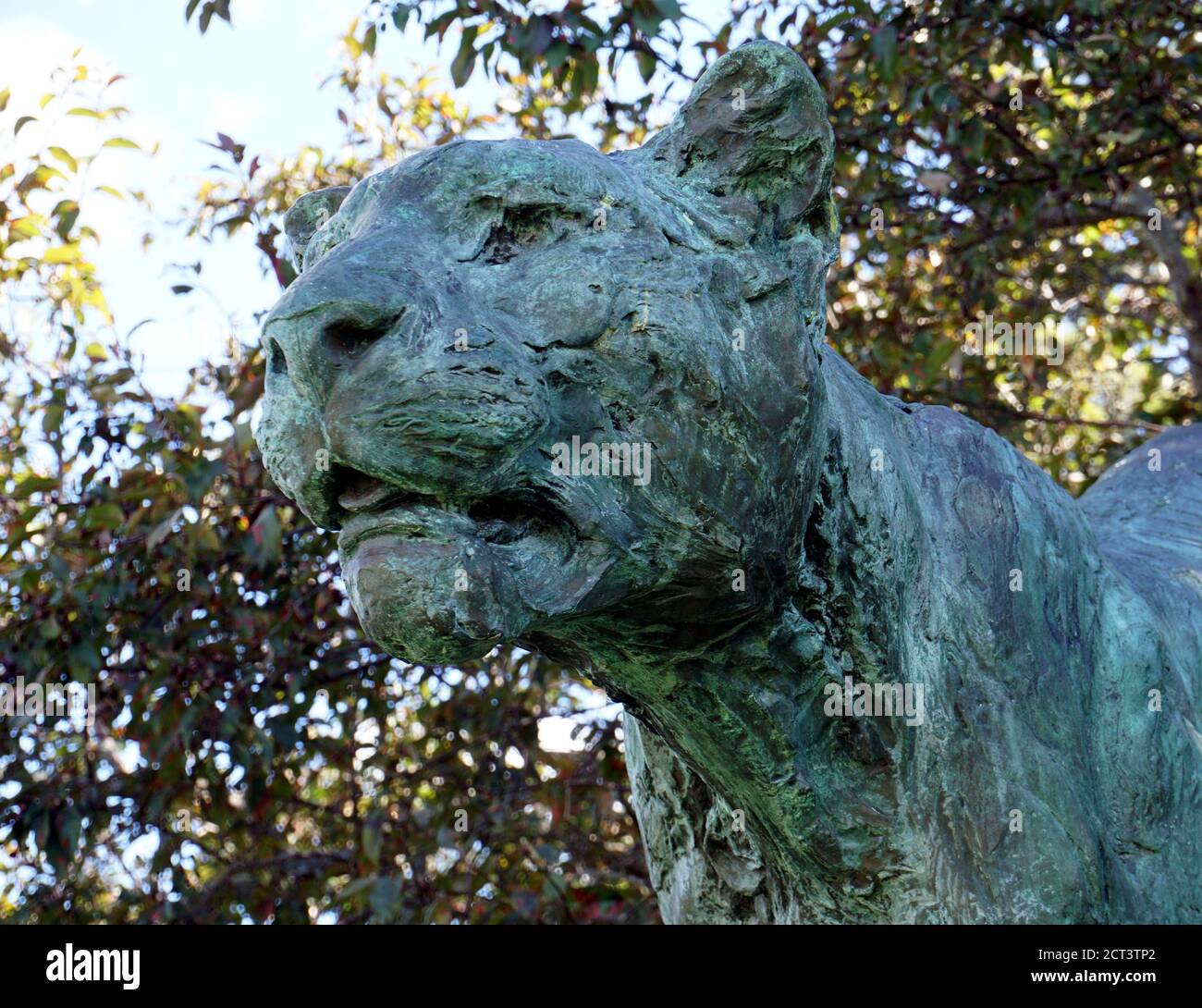 Leopard sculpture by Jonathan Kenworthy, Kingsbrae Gardens Stock Photo