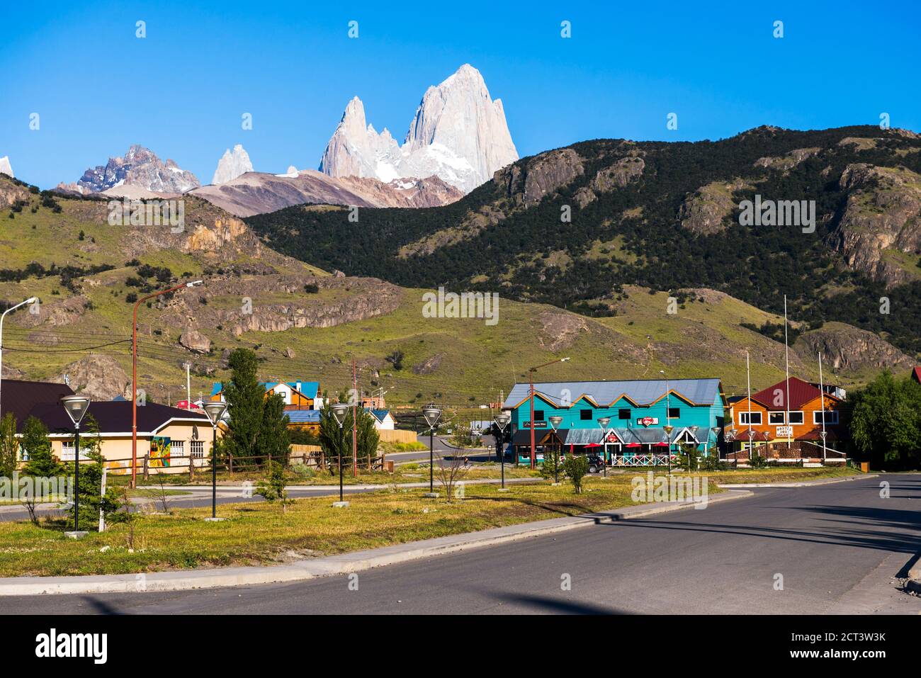 El Chalten with Mount Fitz Roy (aka Cerro Chalten or Cerro Fitz Roy