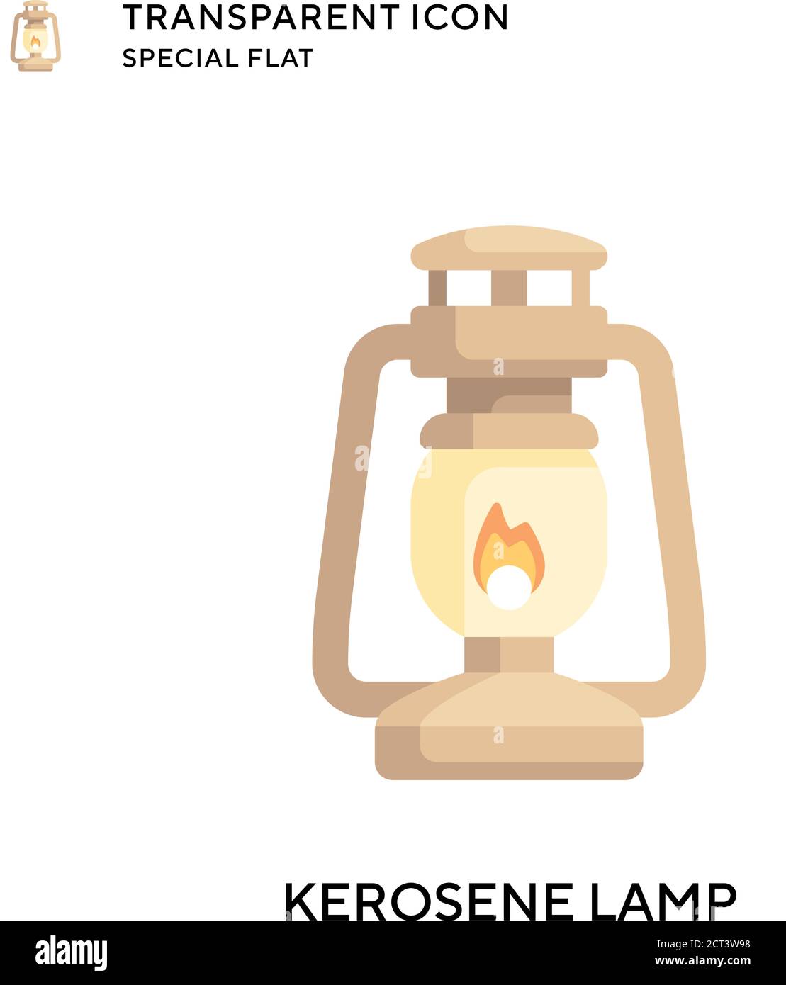 Kerosene lamp vector icon. Flat style illustration. EPS 10 vector. Stock Vector