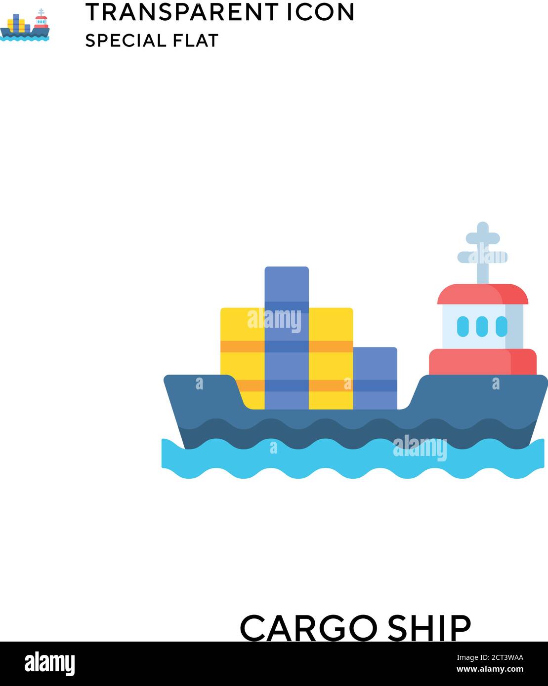 Cargo ship vector icon. Flat style illustration. EPS 10 vector Stock ...