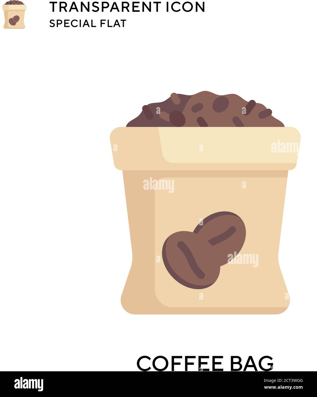 Coffee bag vector icon. Flat style illustration. EPS 10 vector. Stock Vector