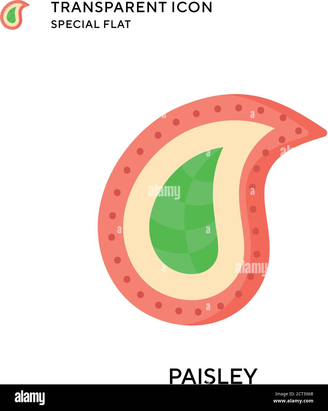 Paisley vector icon. Flat style illustration. EPS 10 vector. Stock Vector