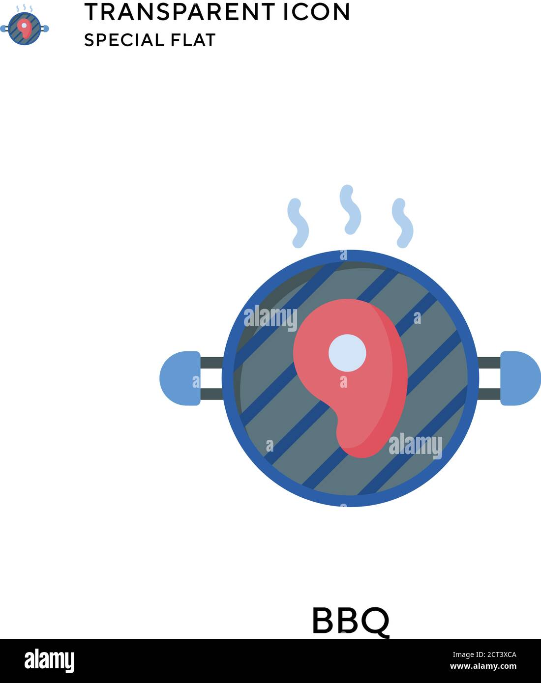 Bbq vector icon. Flat style illustration. EPS 10 vector. Stock Vector