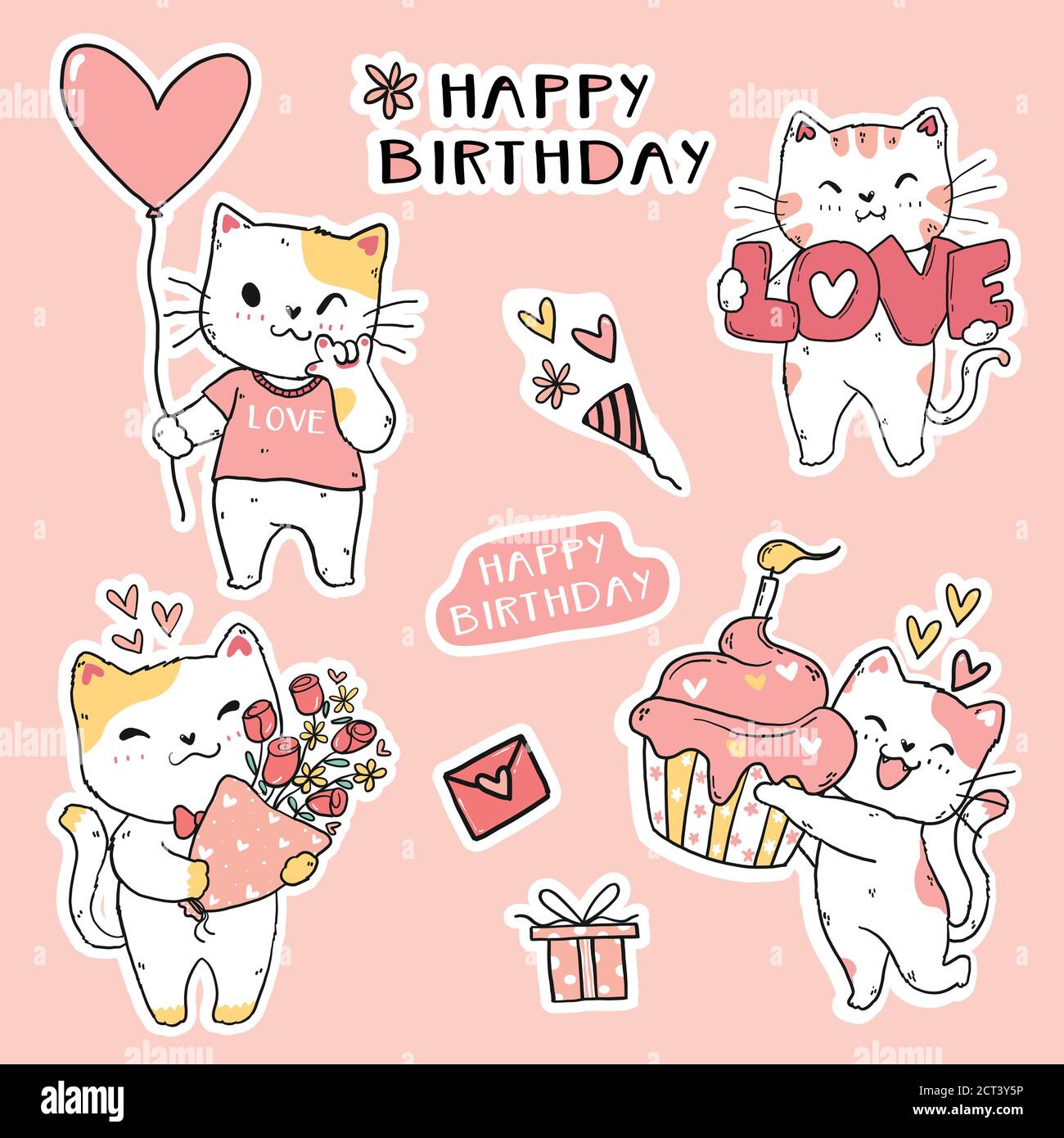 Happy birthday sticker hi-res stock photography and images - Alamy