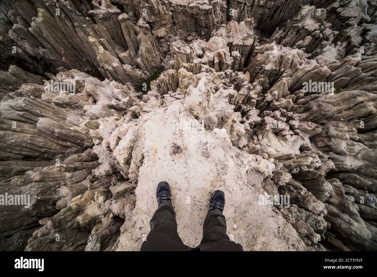 Tourist at Valle de la Luna (Valley of the Moon), La Paz, La Paz Department, Bolivia, South America Stock Photo