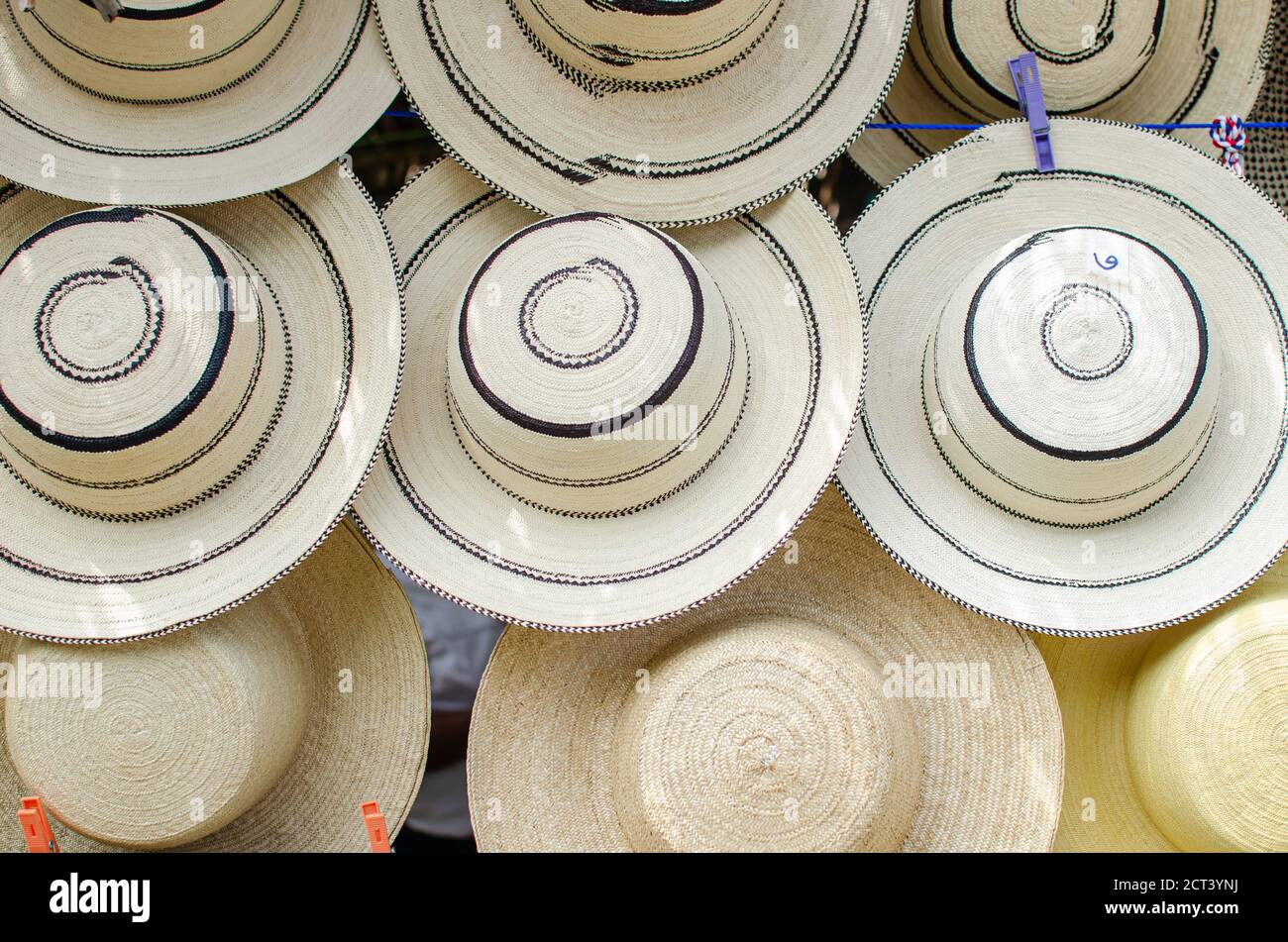 Traditional Panamanian hats Stock Photo