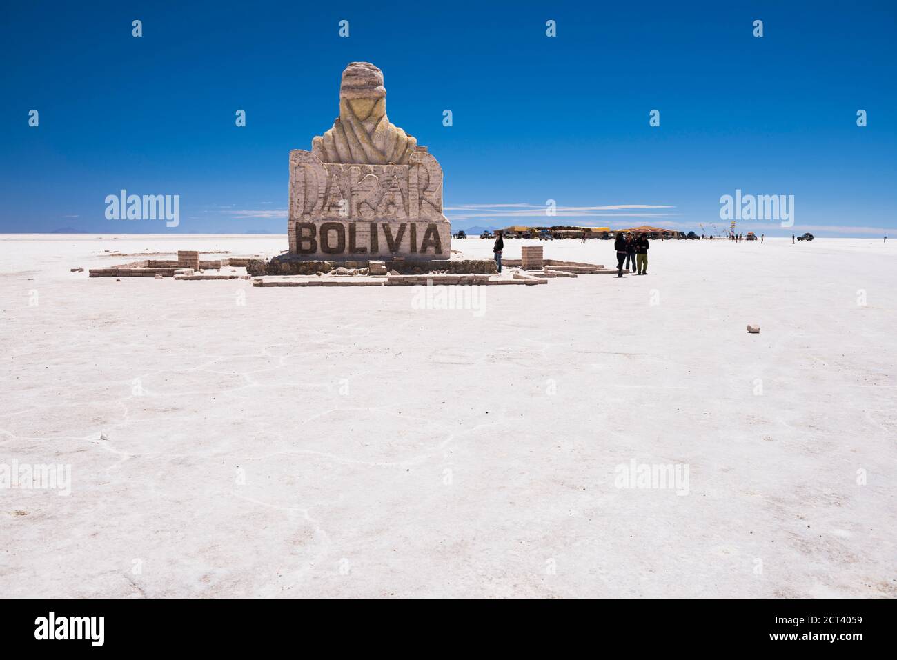 Dakar Rally Bolivia monument, Uyuni Salt Flats (Salar de Uyuni), Uyuni, Bolivia, South America Stock Photo