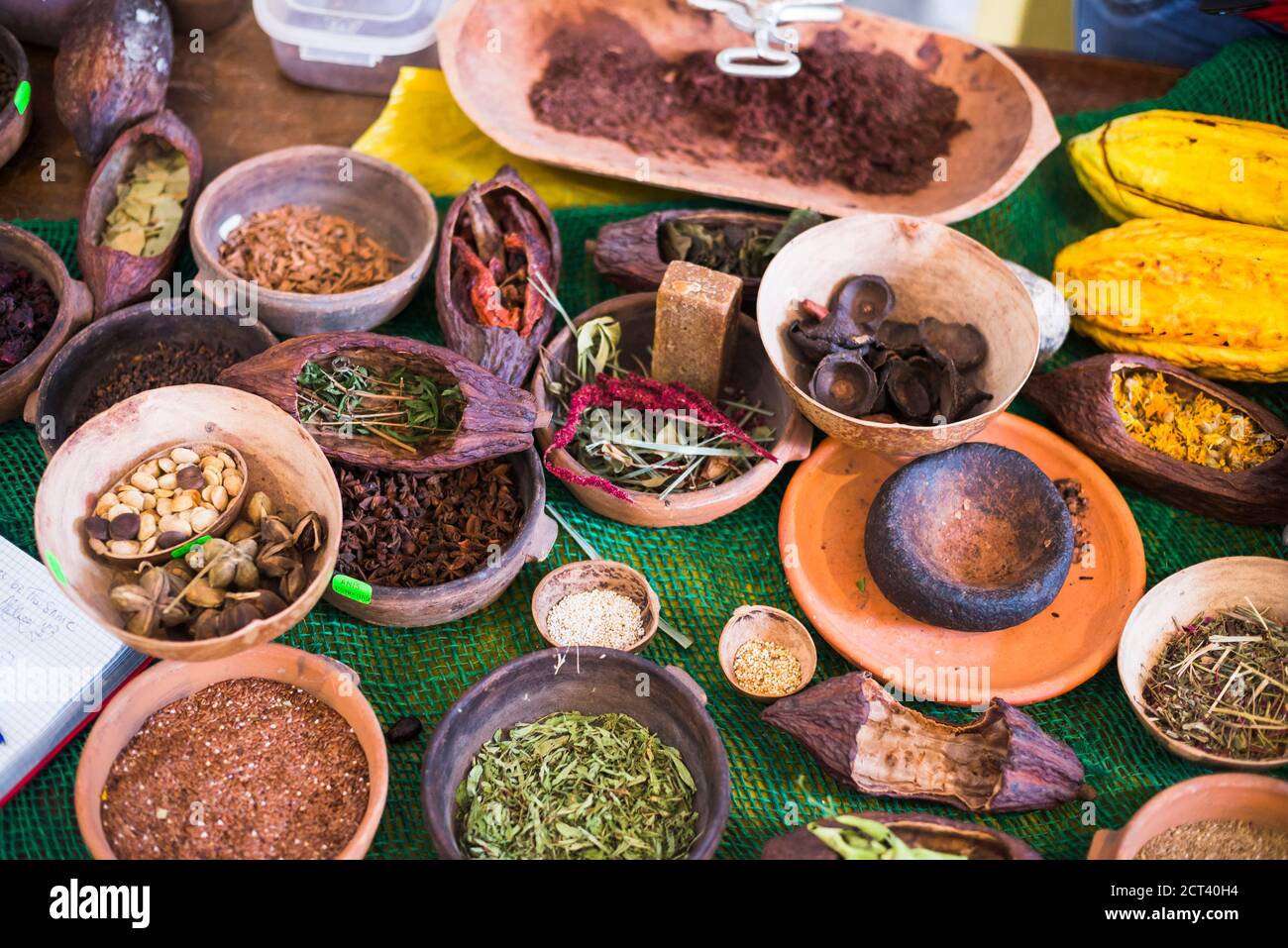 Chocolate ingredients in a chocolate factory on La Ronda street