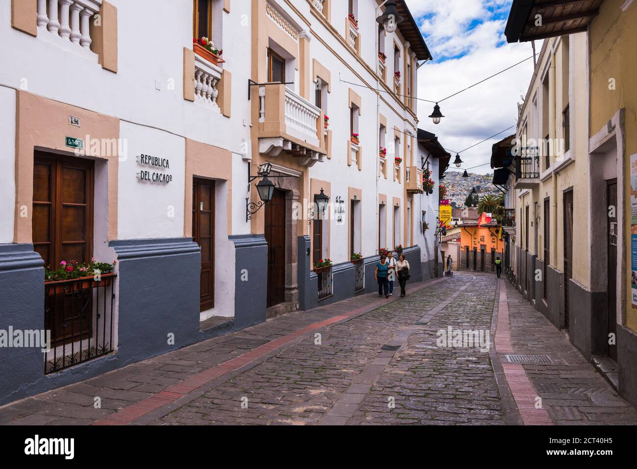 La Ronda, a famous street in the Historic Centre of the Old City of Quito, Pichincha Province, Ecuador, South America Stock Photo