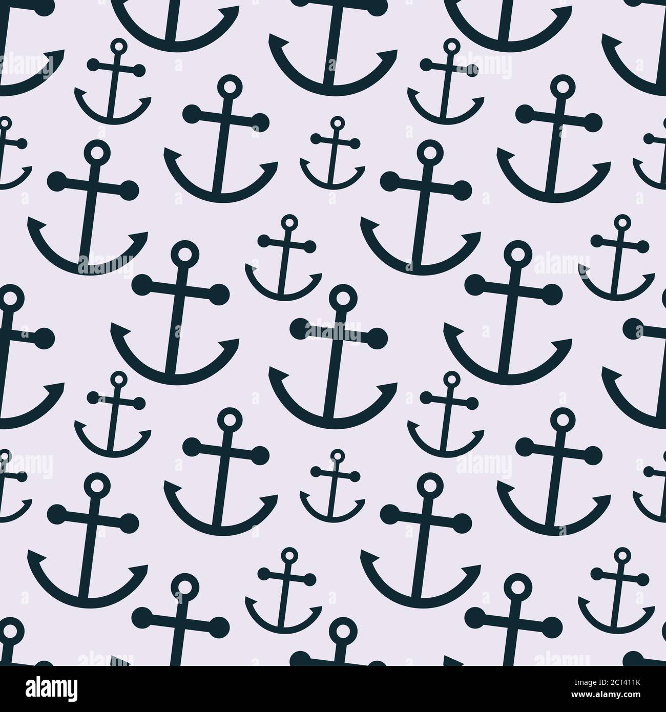 nautical anchor silhouette seamless pattern vector illustration background Stock Vector
