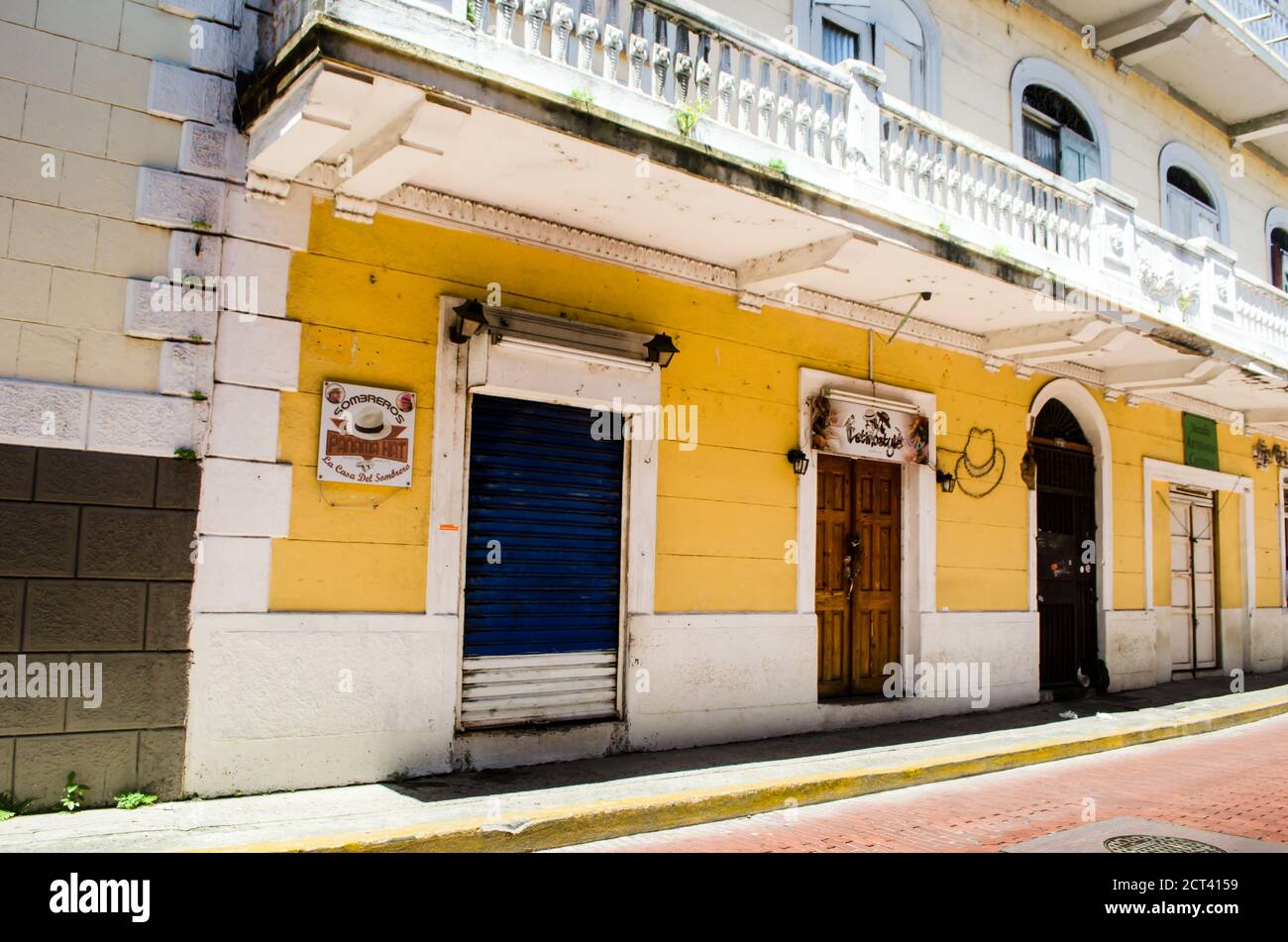 The economic impact of the Covid-19 pandemic is visible on the streets of the Old Town. Stores keep close and the streets with no people. Stock Photo