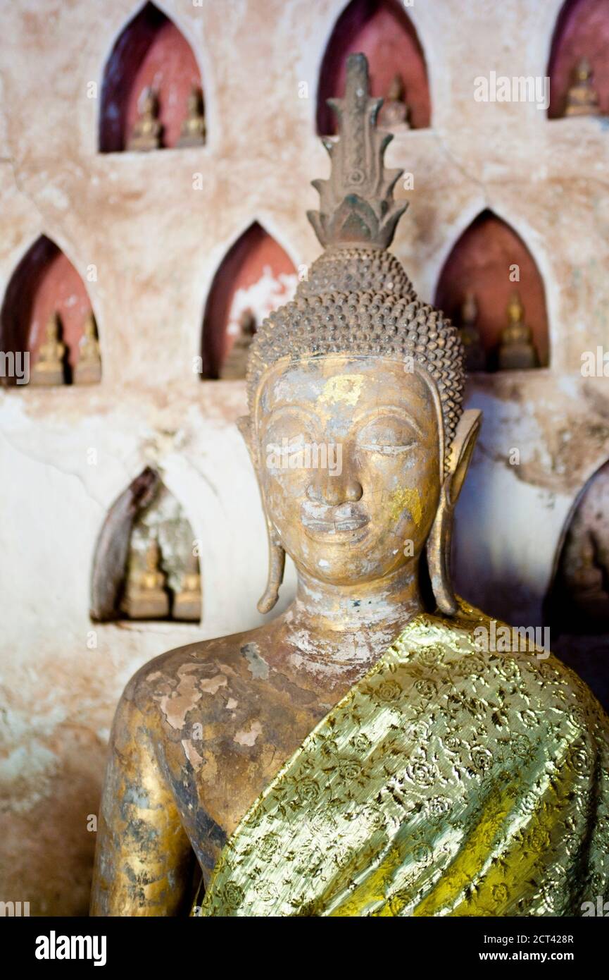 Buddha Statue at Wat Si Saket, the Most Famous Temple in Vientiane
