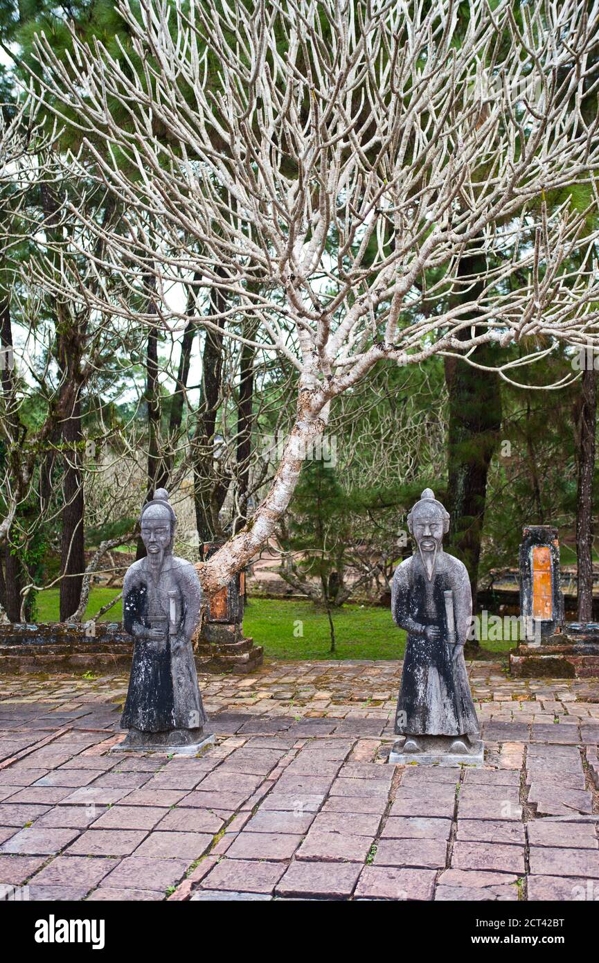 Guardian Stone Statues at The Tomb of Tu Duc, Hue, Vietnam, Southeast