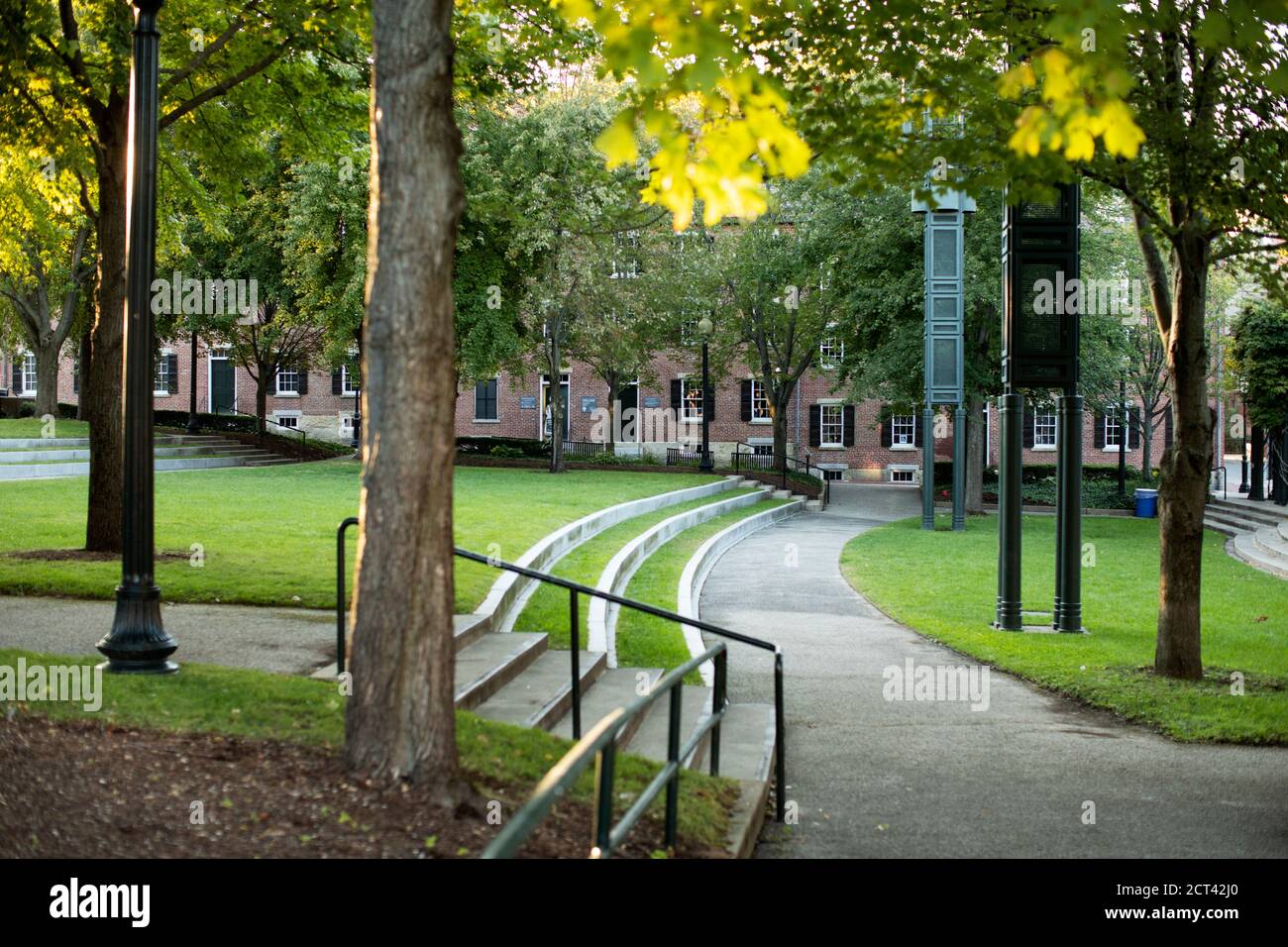 Boarding House Park on French Street in downtown Lowell, Massachusetts