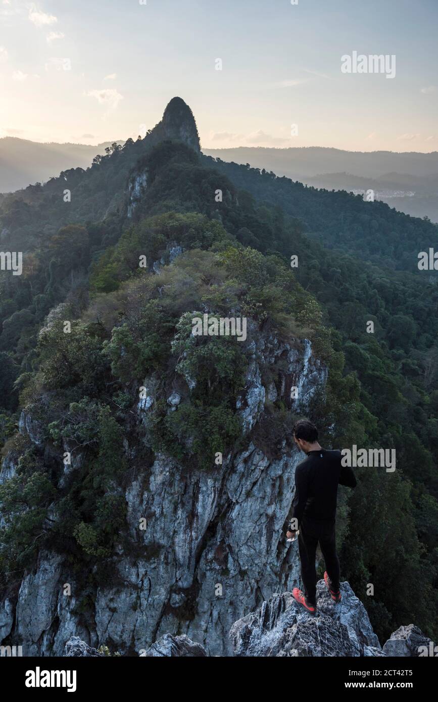 Bukit Tabur Mountain at sunrise, Kuala Lumpur, Malaysia, Southeast Asia Stock Photo