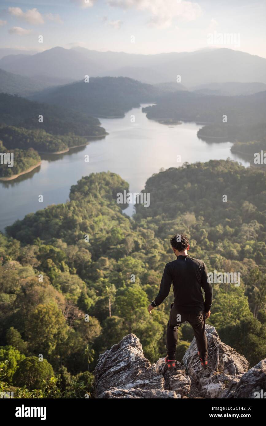 Tourist hiking up Bukit Tabur Mountain, Kuala Lumpur, Malaysia, Southeast Asia Stock Photo