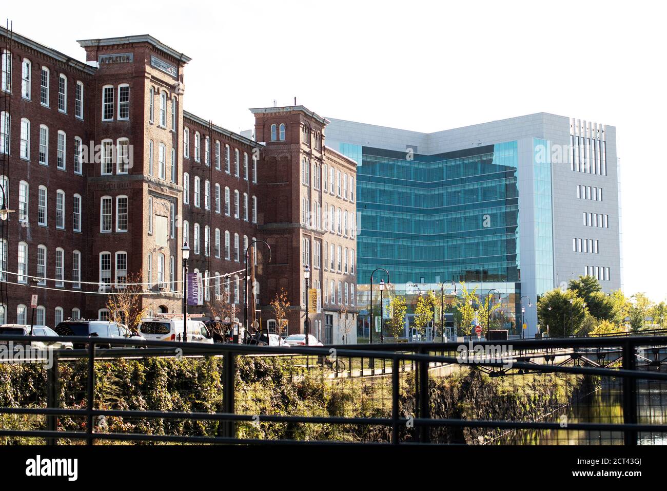 Looking toward Jackson Street and old mill buildings next to the new