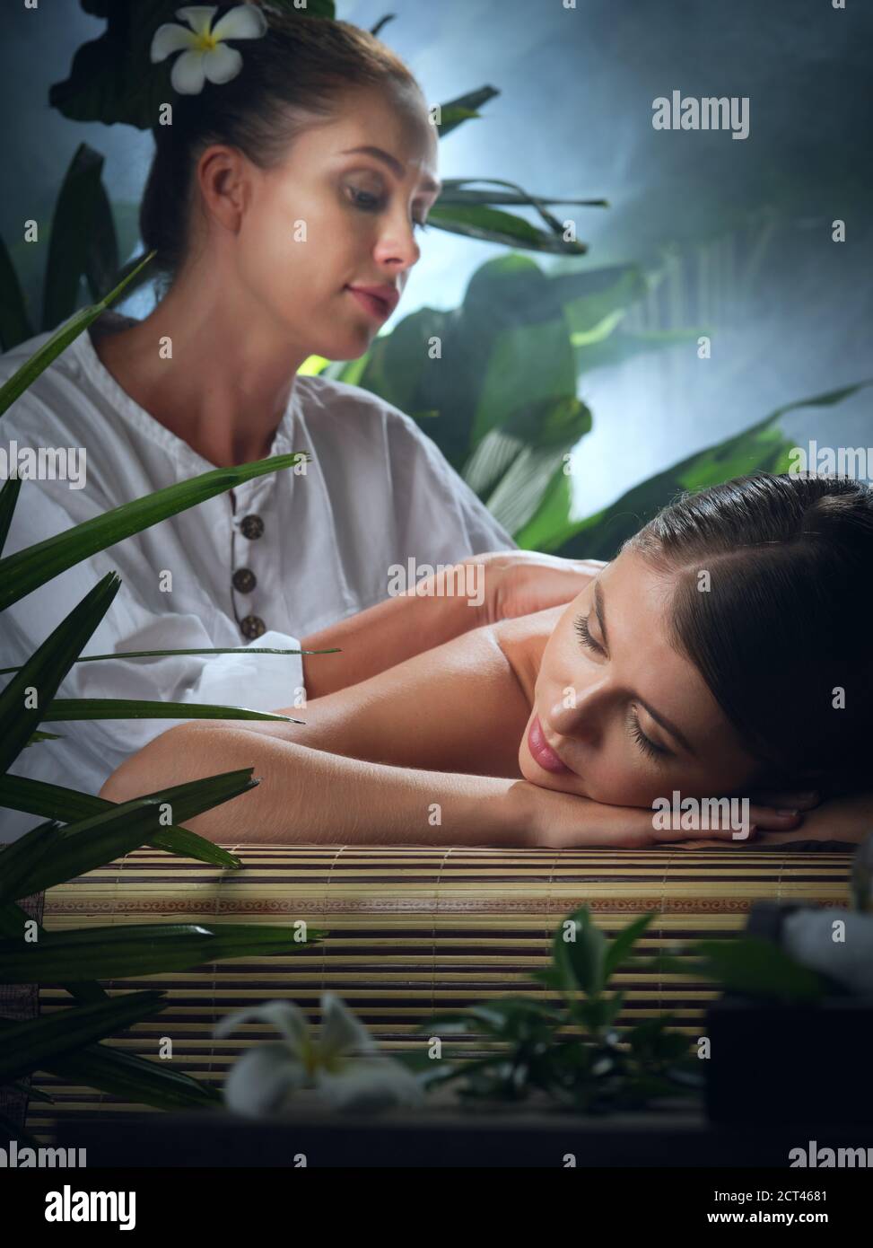 portrait of young beautiful woman in spa environment Stock Photo - Alamy