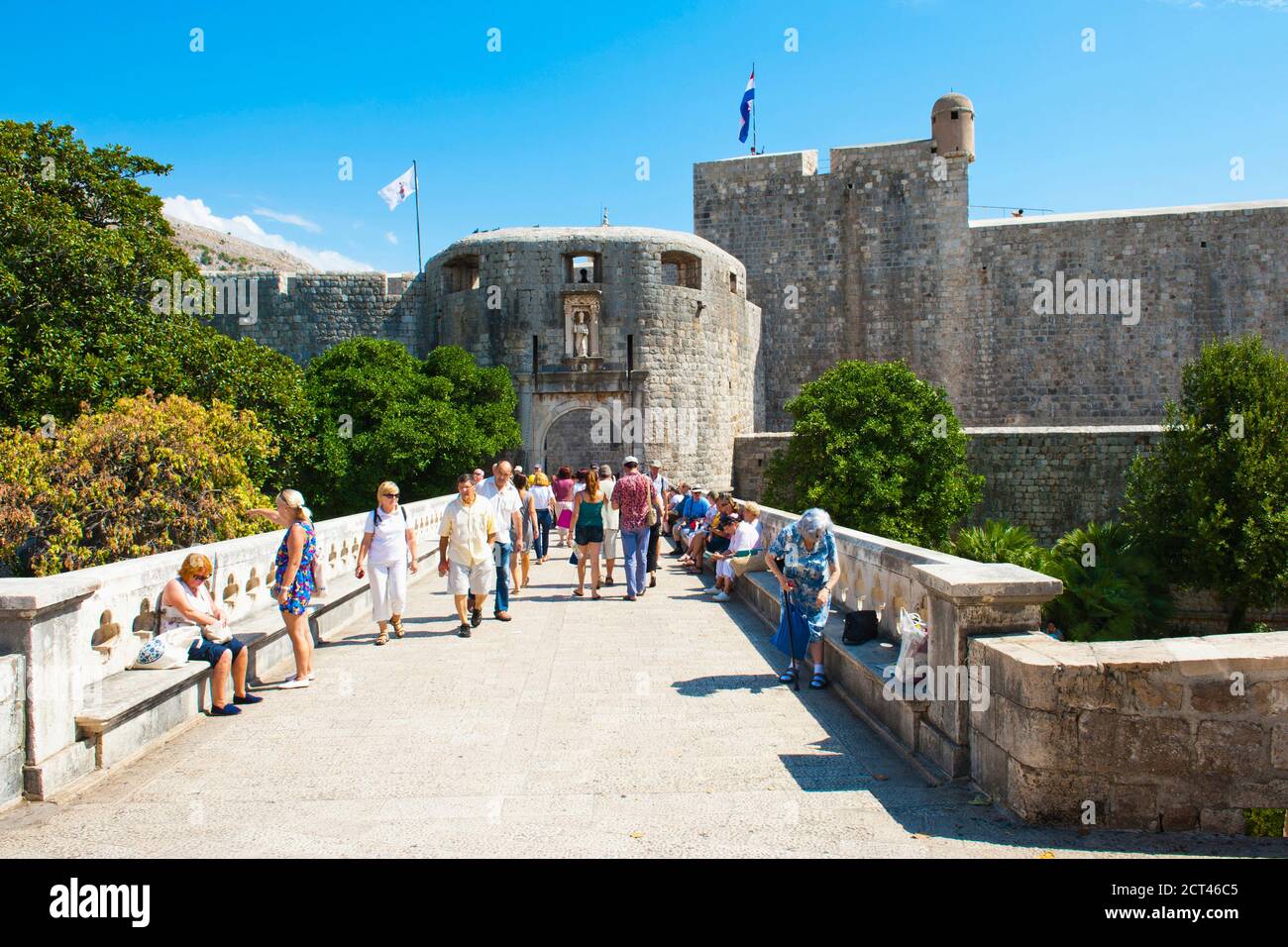 Pile Gate photo, the entrance to Dubrovnik Old Town, Croatia Stock