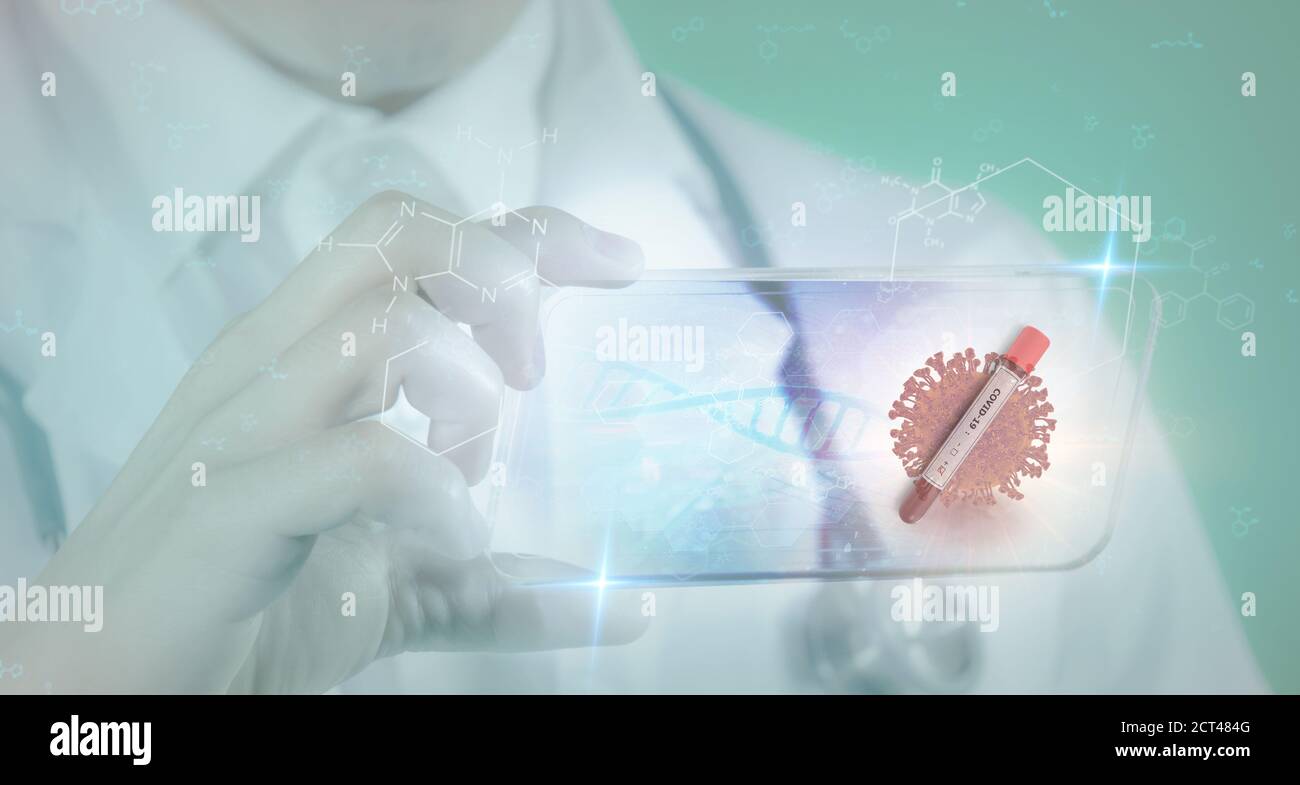 Futuristic Technology in medical concept to finding corona virus covid ...